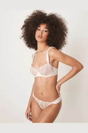 Boux Avenue Adalina - Hvid G-streng med broderier i satin