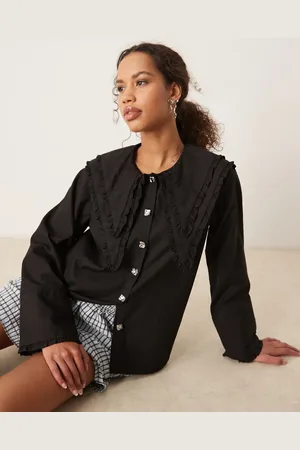 Ghospell Kulsort oversized skjorte med krave