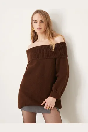 Miss Selfridge Strikket oversized offshoulder-trøje