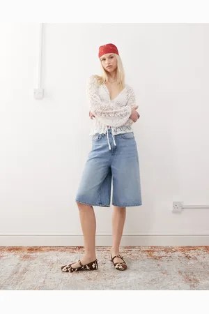 Reclaimed Hvid cowgirl-bluse i blondestof