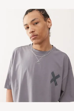 COLLUSION Vasket grå T-shirt med 