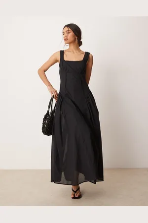 ASOS Maxikjole med firkantet præriekrave og sænket talje