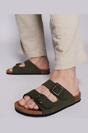 ASOS Kakigrønne sandaler med to remme og korksål
