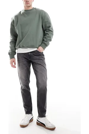 ASOS Vasket sorte tapered jeans med stretch i vintage-stil