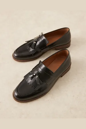 ASOS Sorte loafers med frynser og kvastdetalje i læder