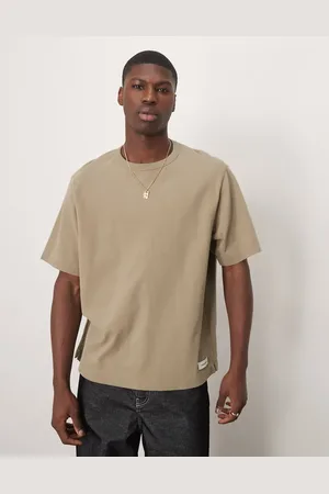 Abercrombie & Fitch Premium - T-shirt med logomærke i kraftigt stof-Brun
