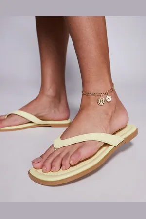 Public Desire Gule flade sandaler med tårem