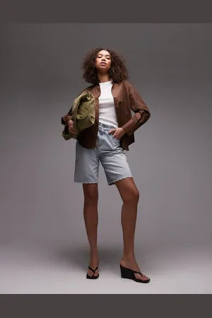 MANGO Mørkebrun oversized skjorte i hørlook