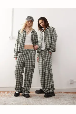 Reclaimed Unisex - Skjorte med broderi og i firkantet pasform - Del af sæt-Multifarvet