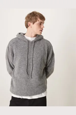 ASOS Strikket oversized hættetrøje med tekstur i firkantet pasform-Neutral