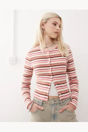 Reclaimed Pink stribet cardigan