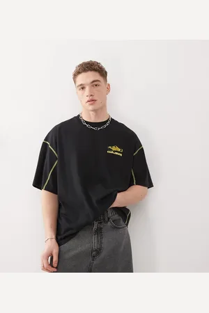 COLLUSION Og oversized T-shirt med fladsømsdetaljer og print