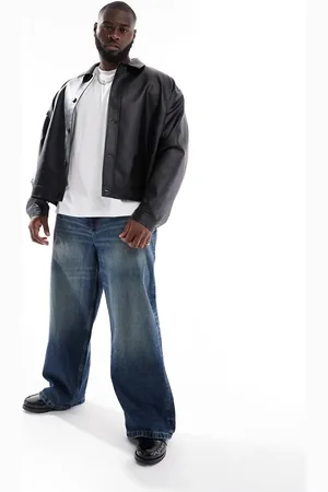 ASOS Og oversized Harrington-jakke i imiteret læder