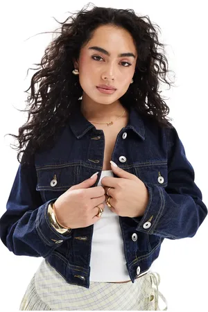 Bershka Arbejder-denimjakke i autentisk indigoblå