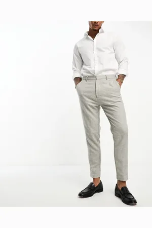 ASOS Elegante tapered bukser med mikrotekstur i grå