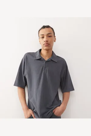 COLLUSION Vasket polo-T-shirt i firkantet pasform