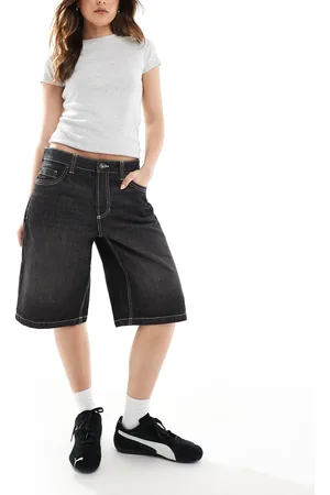Bershka , forvasket og posede longline-denimshorts