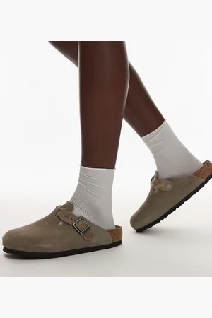 Birkenstock Boston - Gråbrune flettede clogs-Neutral