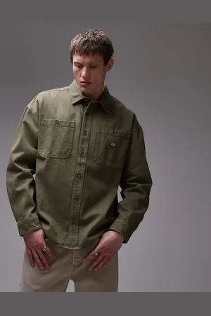 Dickies Houston - Kakigrøn og langærmet denimskjorte