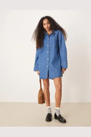 ASOS Casual skjortekjole i denim