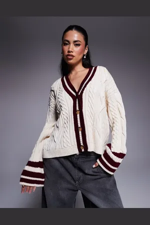 River Island Hvid cardigan i cricket-stil
