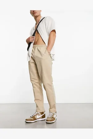 Ralph Lauren Prepster - Oversized beige chinos i twill med flad front og klassisk pasform-Brun