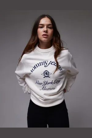 Tommy Hilfiger Hvid sweatshirt med New York-collegeprint