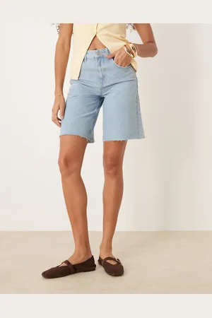 ASOS Lyseblå denim-jorts med rå kanter