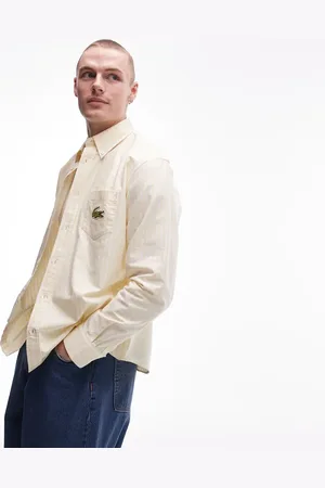 Lacoste Og hvid og langærmet skjorte med vertikale striber