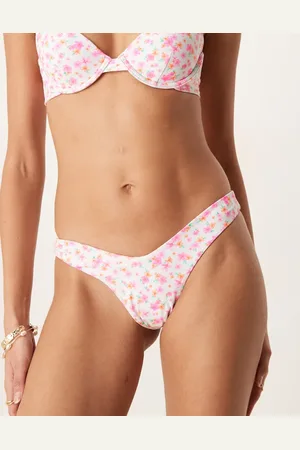 Kulani Kinis Flamingo Flora - Lyserøde og cheeky Y-bikinitrusser