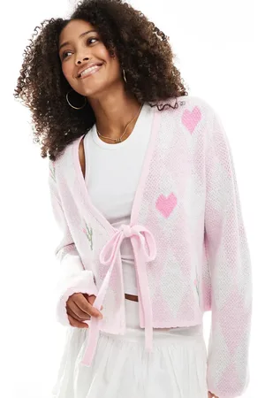 Miss Selfridge Strikket cardigan med diamantformede tern