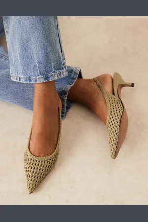 ASOS Starry - Olivengrønne sko med vævede detaljer og mellemhøj hæl