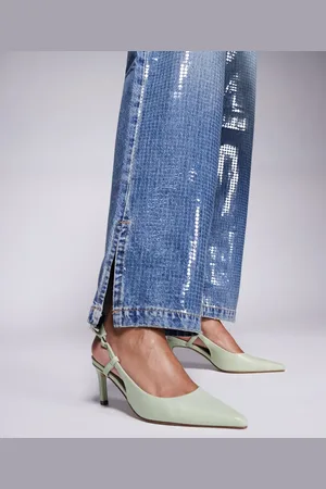 Public Desire Salsa - Grønne slingback-sko med kitten-hæl