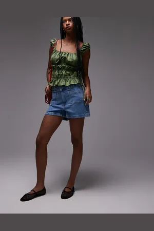 MANGO Slim-denimshorts med lommer fortil