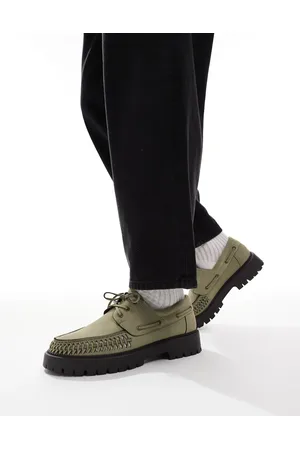 SEQWL Exton - Olivengrønne loafers med chunky sål