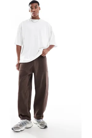 Pull&Bear Brune joggingbukser med vide ben