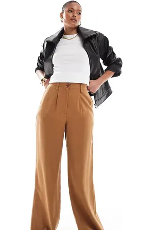 ASOS Tall - Kamelfarvede afslappede bukser med lige ben