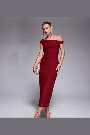 Forever New Vinrød oneshoulder-midikjole