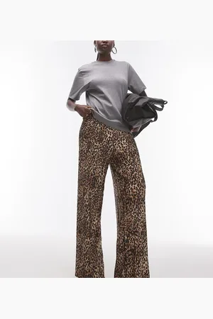 Topshop Tall - Plisserede bukser med leopardprint
