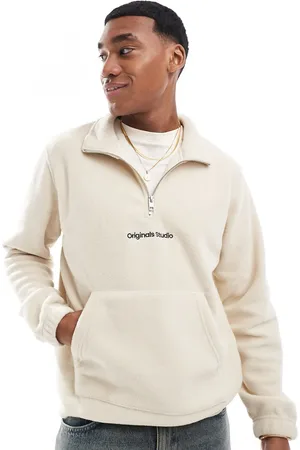 JACK & JONES Fleece med lynlås i halsen og 