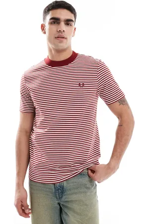 Fred Perry /hvid T-shirt med smalle striber