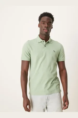 Abercrombie & Fitch Grøn polo med korte ærmer og forhøjet logoikon