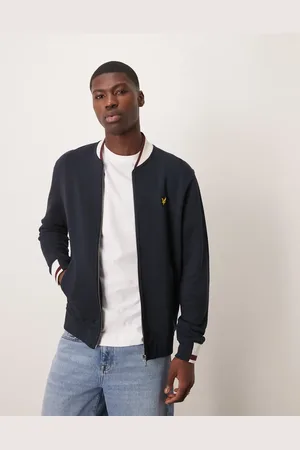 Lyle & Scott Bomber-jakke med farvekanter i jersey