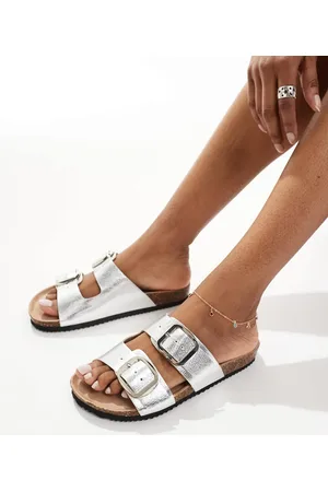 New Look New Look - Sølvfarvede sandaler med to spænderemme