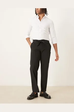 ASOS Sorte elegante bukser med lige ben og bælte