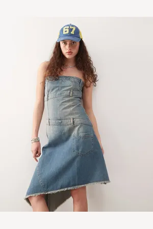 COLLUSION Iconic - Denimkjole i vintage-vask-Blå