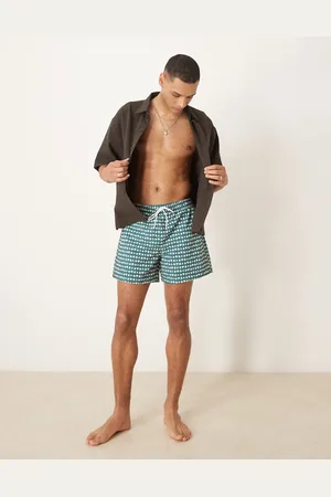 Abercrombie & Fitch Grønne shorts med stretch og spillekortsprint