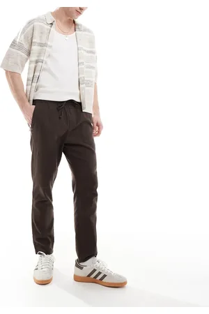 Only & Sons Brune cropped bukser i hørblanding