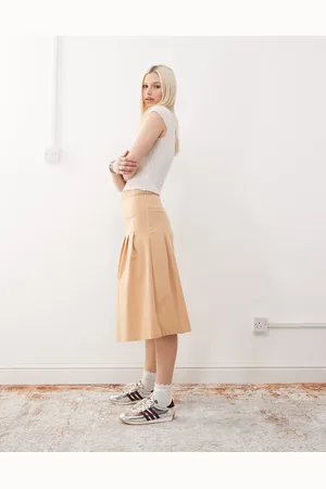Reclaimed Smørgul midi-kiltnederdel-Neutral
