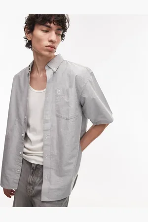 Carhartt Braxton - Mørkegrå skjorte med korte ærmer